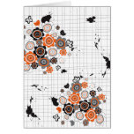 Orange Flowers & Chicks Scrapbook Doodles Card