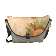 Orange Flowers Courier Bag