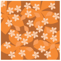 Orange Flowers. Retro Floral Pattern. Photo Sculptures