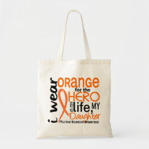 Orange For Hero 2 Daughter MS Multiple Sclerosis Canvas Bag
