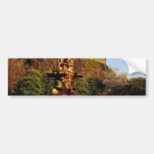 Orange Fountain and tulips, Edinburgh Castle, Scot Bumper Sticker