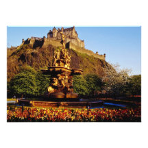 Orange Fountain and tulips, Edinburgh Castle, Scot Personalized Invitations