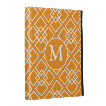 Orange Geometric Monogram Pattern iPad Cases