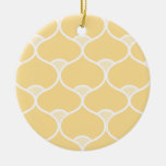 Orange Geometric Retro Pattern Christmas Tree Ornaments