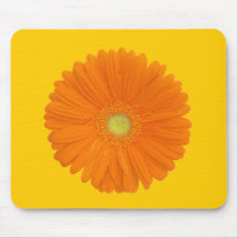 orange gerbera flower mousepad