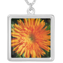 Orange Gerbera Necklace