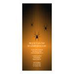 Orange glow black spider Halloween invitation card