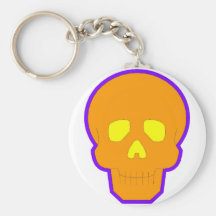 Orange Glow Skull Key Chain