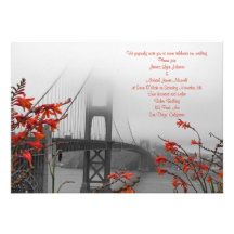 Orange Golden Gate Wedding Invitation