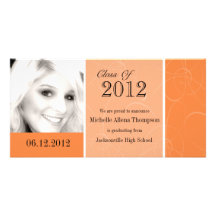 Orange Graduation Photo Card
