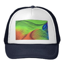 Orange-green blue swells mesh hats