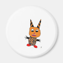 Orange gremlin fridge magnets