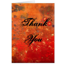 Orange Grungy Thank You Card