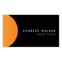 Orange half circle black modern stylish business cards