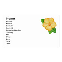 Orange hibiscus business cards