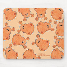 Orange Hippo Head collage Mousepads