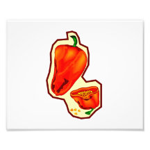 Orange hot peppers one cut in half graphic photograph