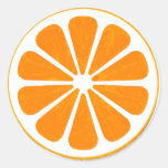 orange. hybrid. round sticker