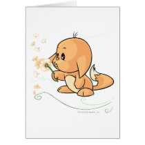 Orange Kacheek wishing on a dandelion cards