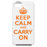 Orange Keep Calm and Carry On iPhone 5 Cover