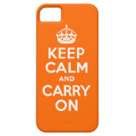 Orange Keep Calm and Carry On iPhone 5 Covers