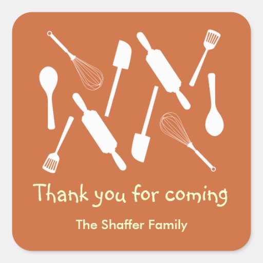 Orange kitchen utensil Thanksgiving potluck party Stickers