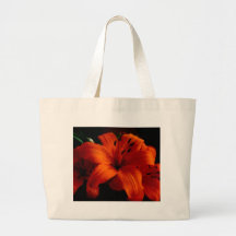 Orange Lilly Tote Bag