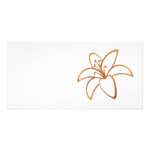Orange Lily Personalised Photo Card