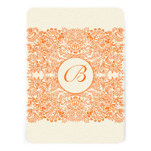 Orange Love Birds Reflections Wedding Invitation