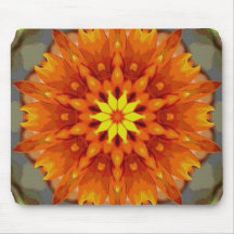 Orange Mandala Mousepad