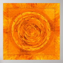 Orange Mandala Poster