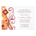 Orange & Maroon Floral Wedding Invitation invitations