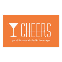 Orange martini corporate logo event drink ticket business cards