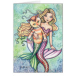 Orange Mercat Mermaid Card