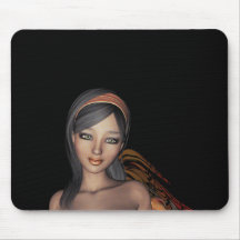 Orange Monarch Pixie Butterfly Fairy 1 - Mouse Pad