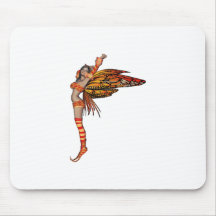 Orange Monarch Pixie Butterfly Fairy 2 - Mouse Pad