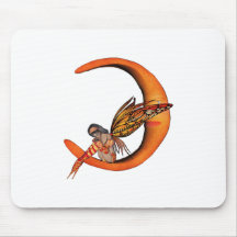 Orange Monarch Pixie Butterfly Fairy 5 - Mousemats