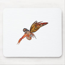 Orange Monarch Pixie Butterfly Fairy 6 - Mouse Pad