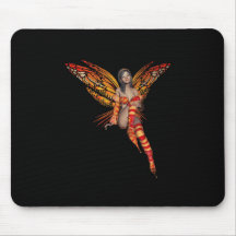 Orange Monarch Pixie Butterfly Fairy 7 - Mouse Pad