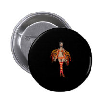 Orange Monarch Pixie Butterfly Fairy 8 - Button