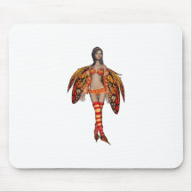 Orange Monarch Pixie Butterfly Fairy 8 - Mouse Mat
