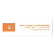 Orange Monogram Strip Business Card Template
