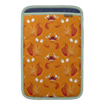 Orange Monster Print MacBook Sleeves