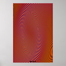 Orange on Purple Optical Illusion Wall Art Lge Poster
