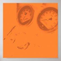 Orange Oxygen Tank Regulators Digital Art Print