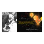 Orange Paper Lanterns + Swirls Wedding Thank You Picture Card