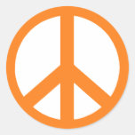 Orange Peace Symbol Stickers