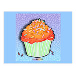 Orange Peach Frosted CUPCAKE POSTCARD
