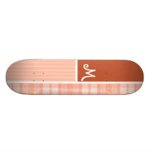 Orange, Peach Plaid Skateboards