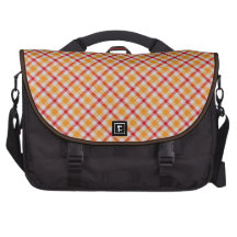Orange Plaid Laptop Bags